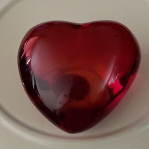 Heart Shape Ruby Red Paper Weight.
